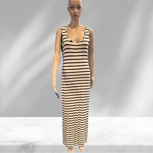 Rebel Sugar Soft stretch Black/White Maxi Dress M